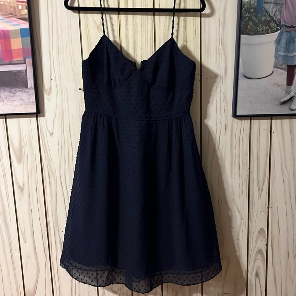 JCrew navy swiss for dress